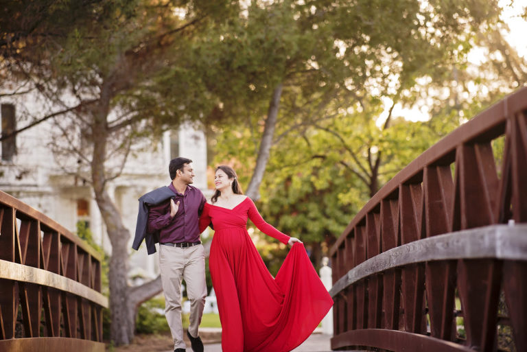 sunset maternity portraits at Shoreline Lake Park