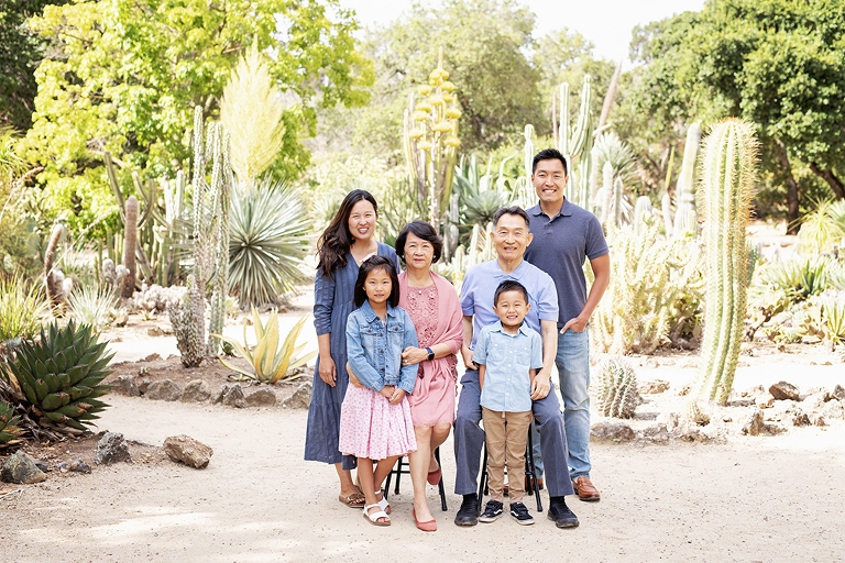 Family portraits at Stanford's Arizona Cactus Garden