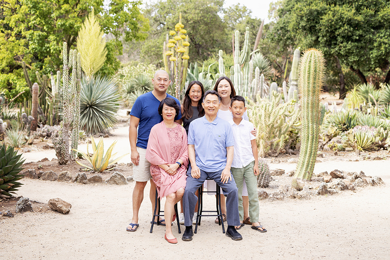 Family portraits at Stanford's Arizona Cactus Garden